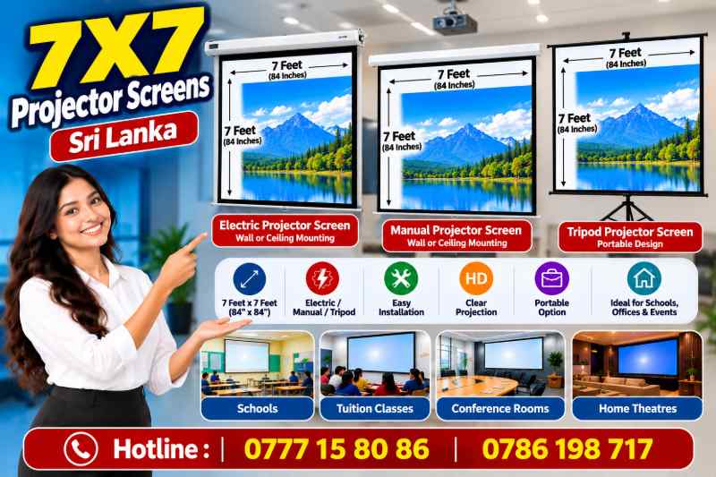 7x7 Projector Screens Sri Lanka Price. Manual Tripod and Motorized Projector Screen Sri Lanka