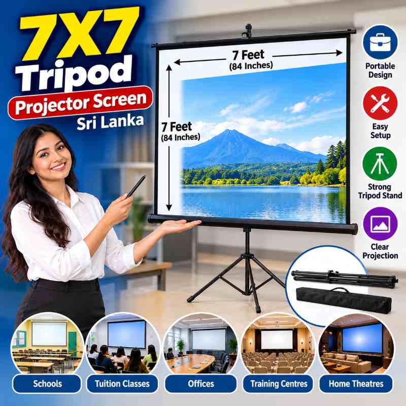 7X7 tripod projector screen price in Sri Lnaka