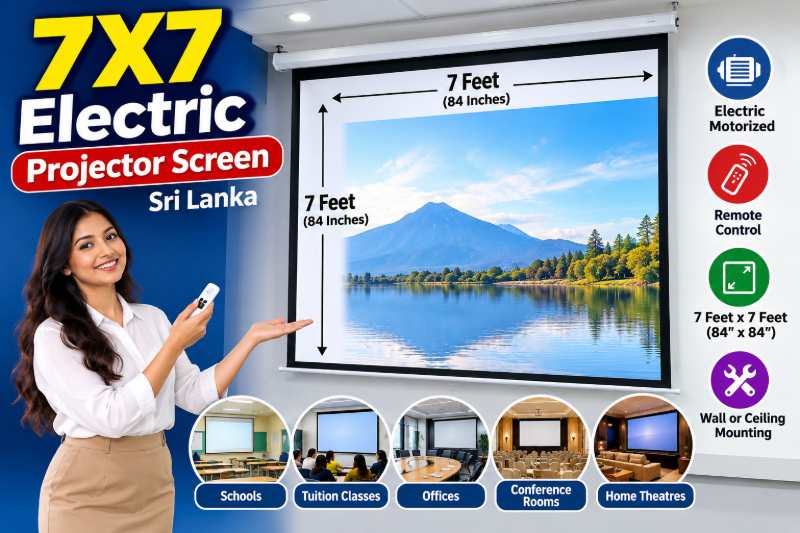 7X7 Electric Projector Screen Sri Lanka Price